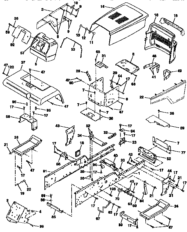 Craftsman 917250481 chassis and enclosures diagram