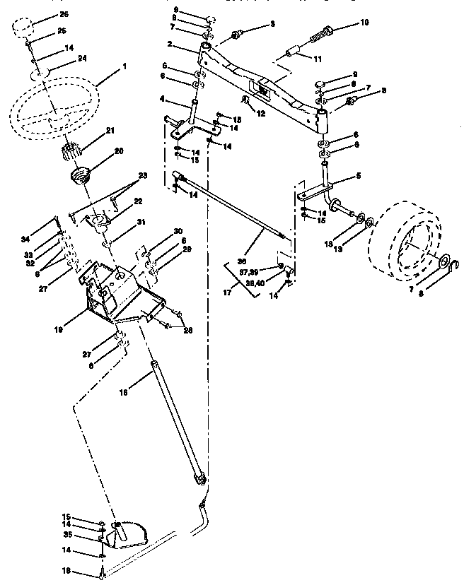 Craftsman 917250481 steering assembly diagram