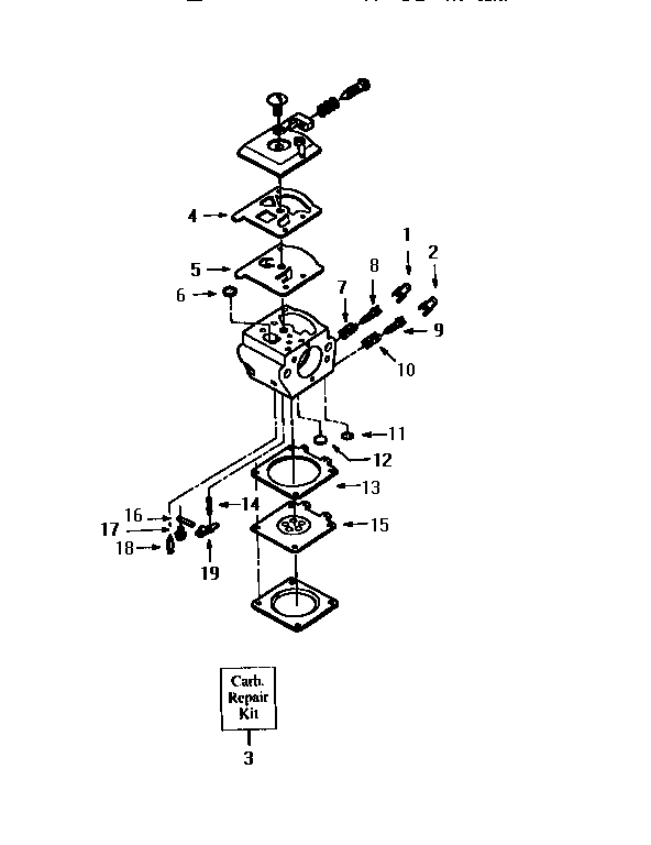 Craftsman 358351141 carburetor kit #530-069703 diagram