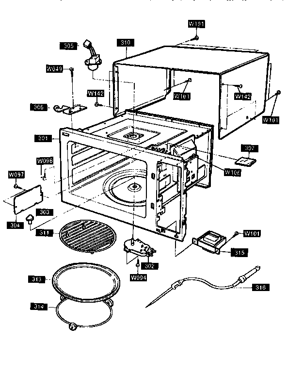 Kenmore 72189972590 oven cavity diagram