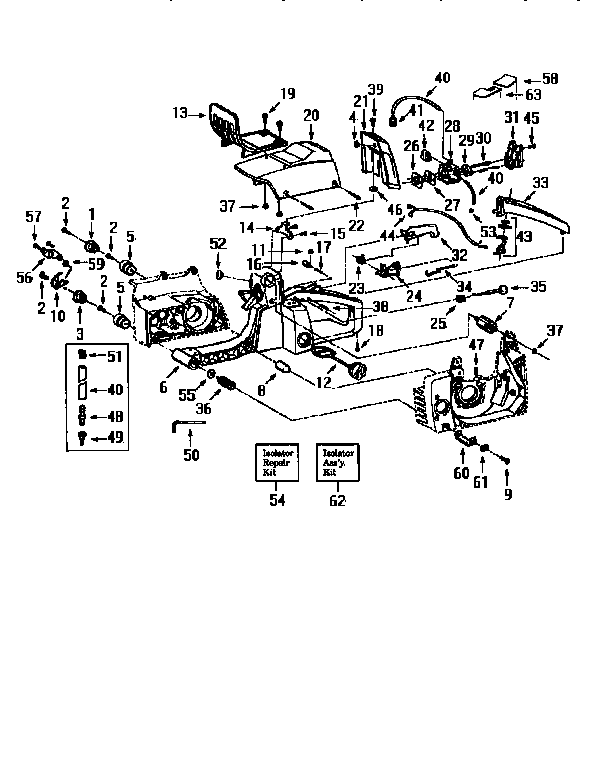 Craftsman 358354980 handle and fuel tank diagram