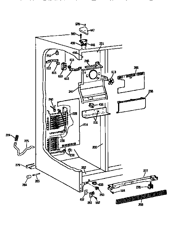 Kenmore 3639554720 freezer section diagram