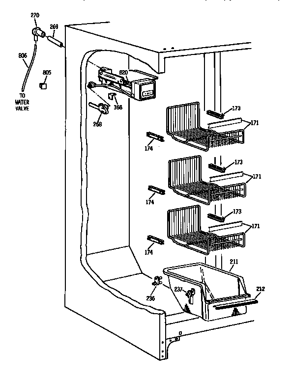 Kenmore 3639554720 freezer section diagram