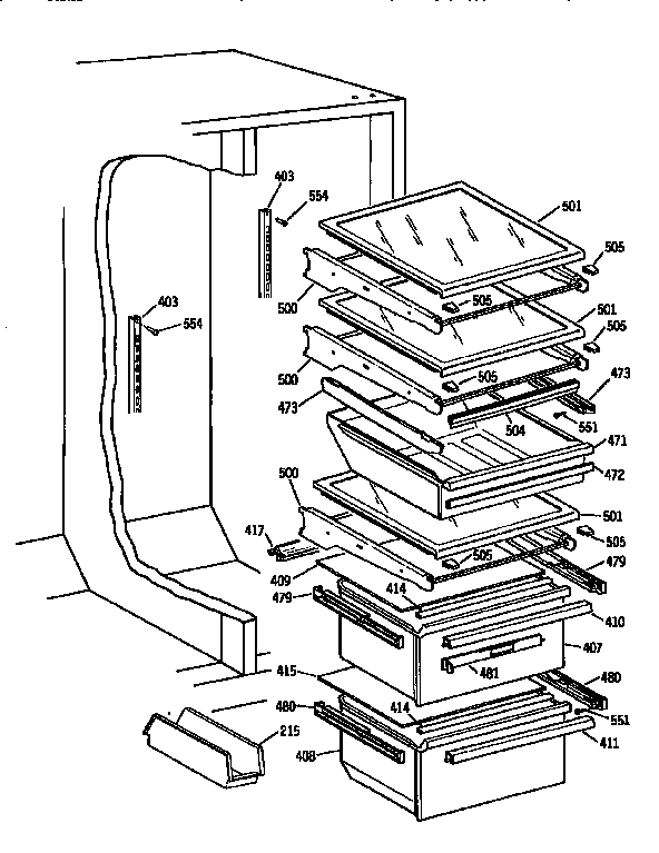 Kenmore 3639554720 fresh food section diagram
