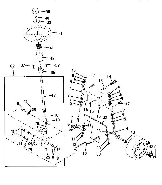 Craftsman 917252512 steering assembly diagram