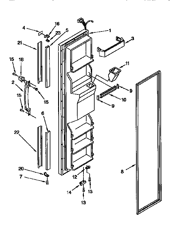 Kenmore 1069552811 freezer door diagram
