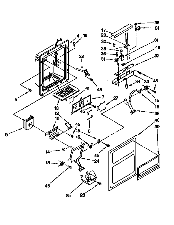 Kenmore 1069552811 dispenser front diagram