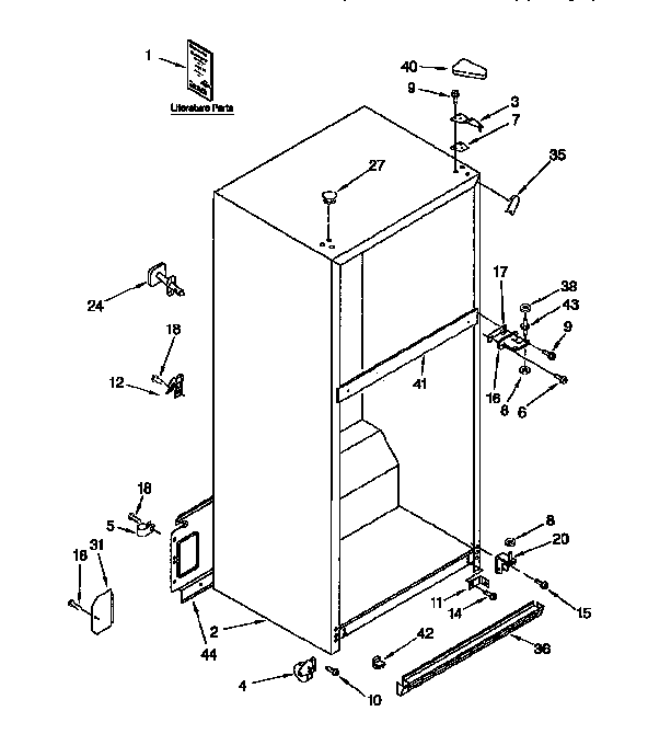 Kenmore 1069751752 cabinet diagram