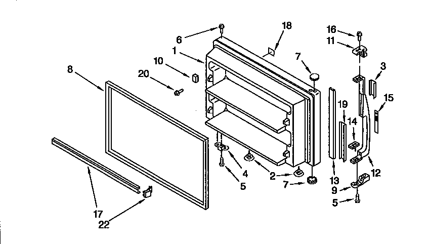 Kenmore 1069751752 freezer door diagram