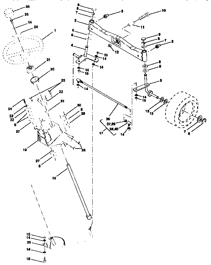 Craftsman 917250491 steering assembly diagram