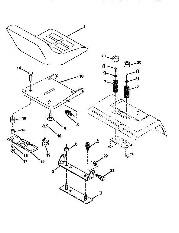 Craftsman 917250491 seat assembly diagram