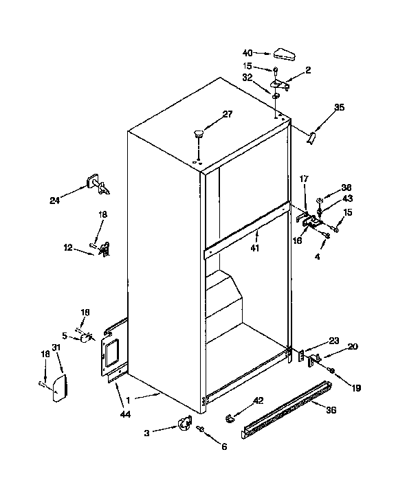 Whirlpool ET18TKXDN01 cabinet diagram