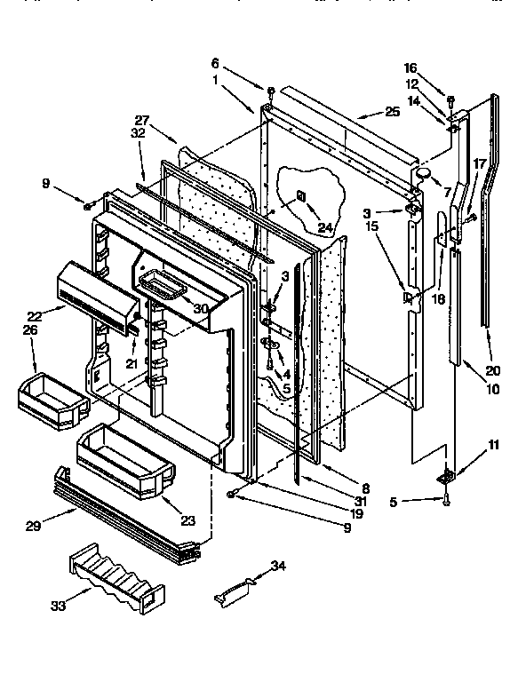 KitchenAid KTRS22MAAL12 refrigerator door diagram