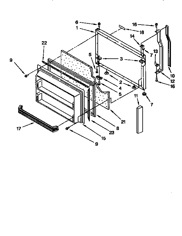 KitchenAid KTRS22MAAL12 freezer door diagram