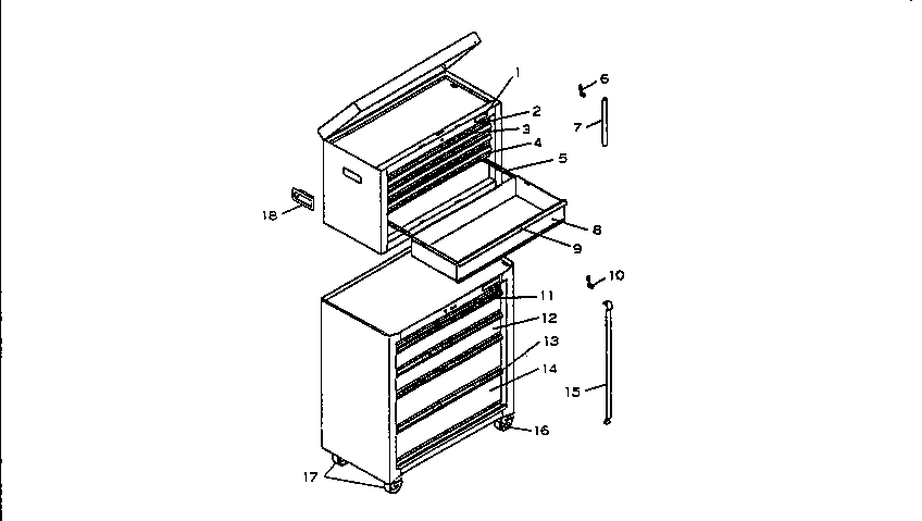 Craftsman 706658420 cabinet combination diagram