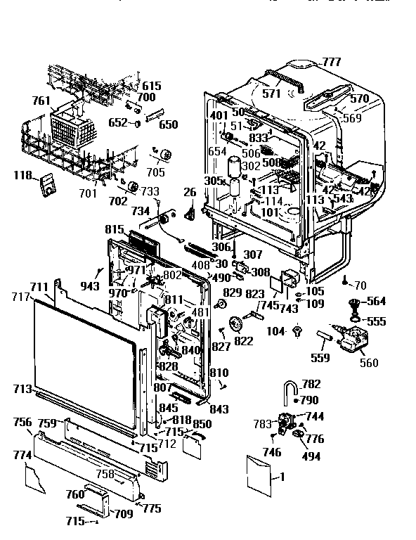 Kenmore 3631656991 body and door assembly diagram