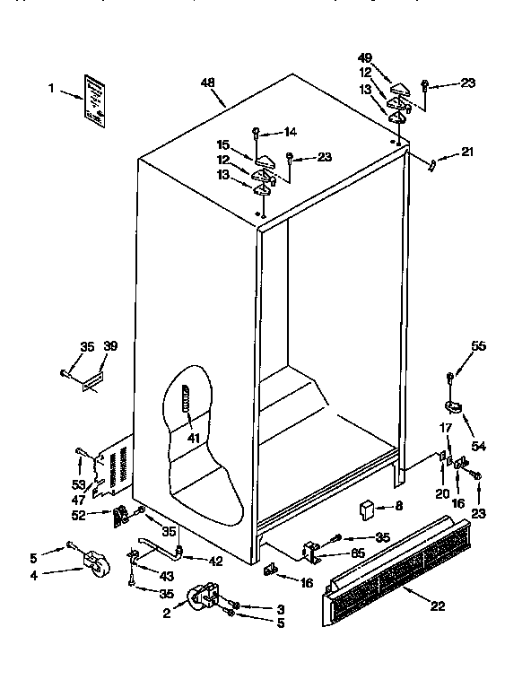 Kenmore 1069555382 cabinet diagram