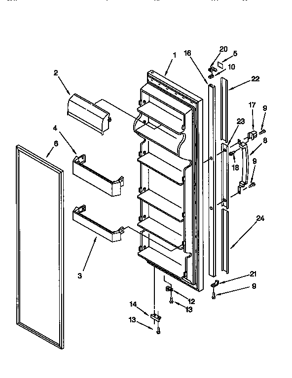 Kenmore 1069555382 refrigerator door diagram
