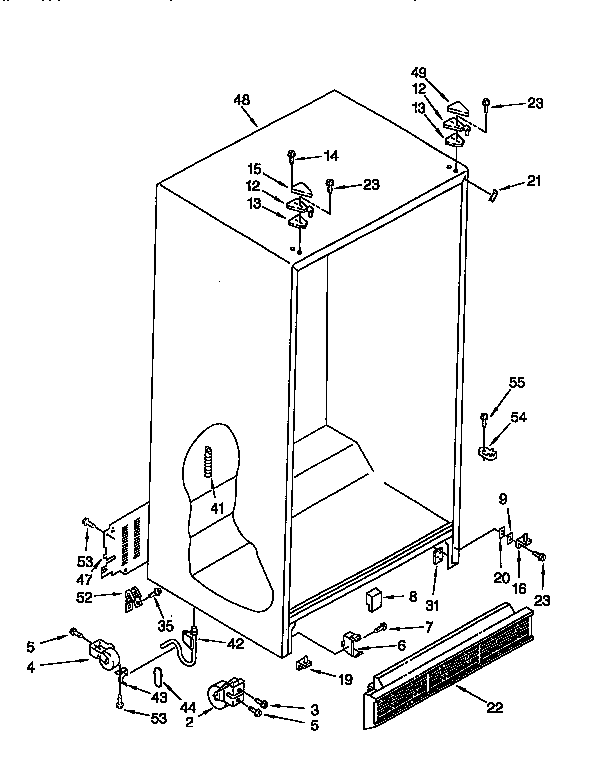 Whirlpool ED22DQXDW00 cabinet diagram