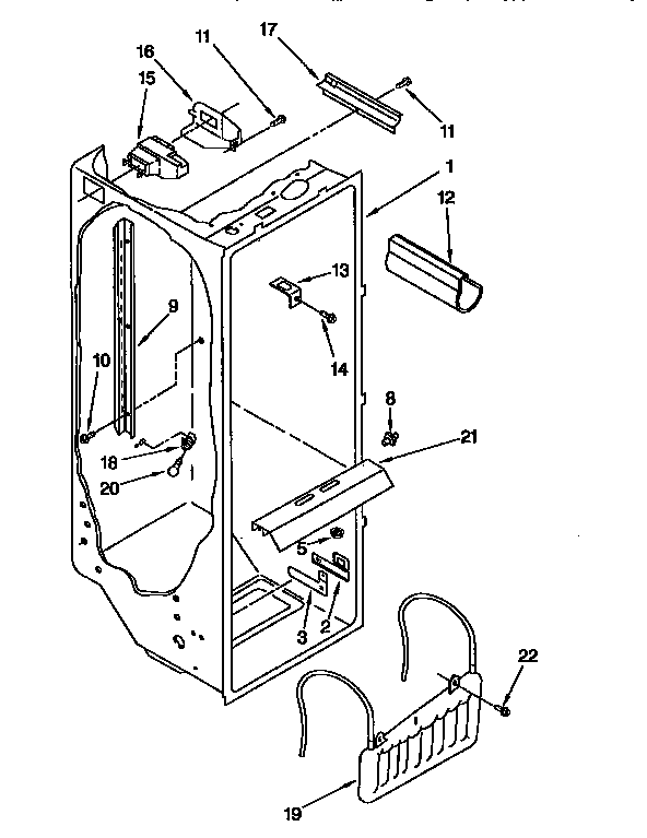 Whirlpool ED22DQXDW00 refrigerator liner diagram