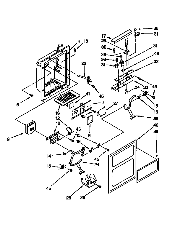 Whirlpool ED22DQXDW00 dispenser front diagram