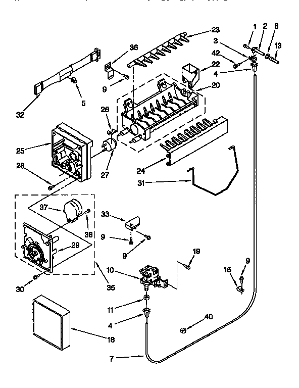 Whirlpool ED22DQXDW00 icemaker diagram