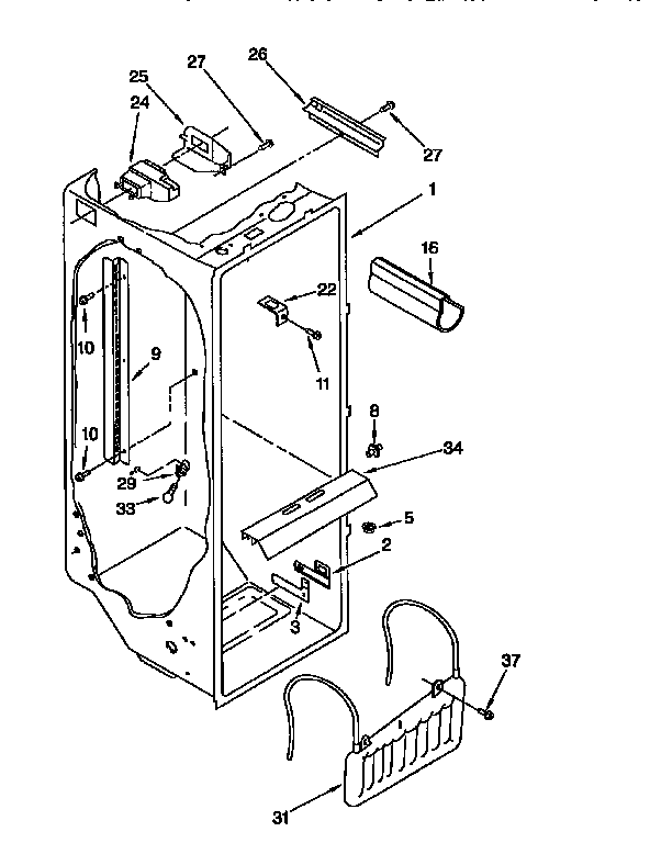 Whirlpool ED25DQXDW02 refrigerator liner diagram
