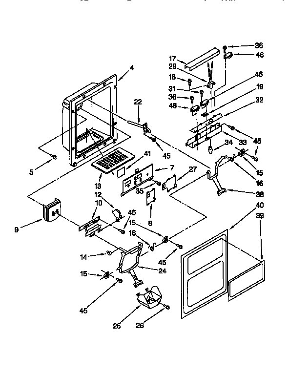 Whirlpool ED25DQXDW02 dispenser front diagram