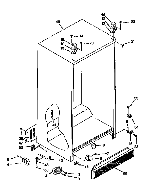 Whirlpool ED27DQXDB01 cabinet diagram