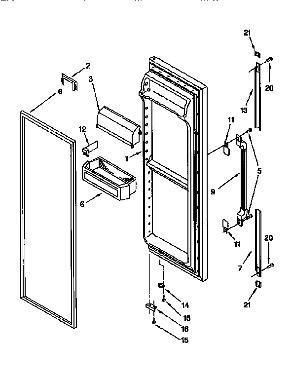 Whirlpool ED27DQXDB01 refrigerator door diagram