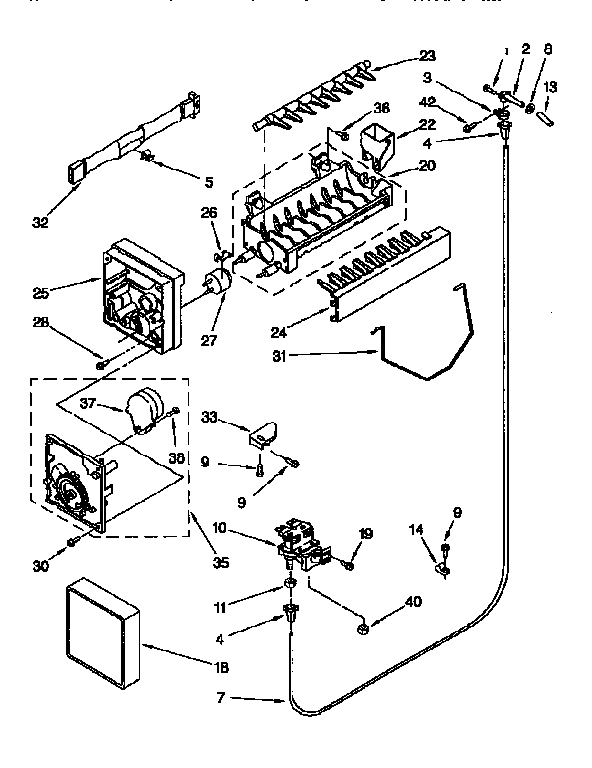 Whirlpool ED27DQXDB01 icemaker diagram