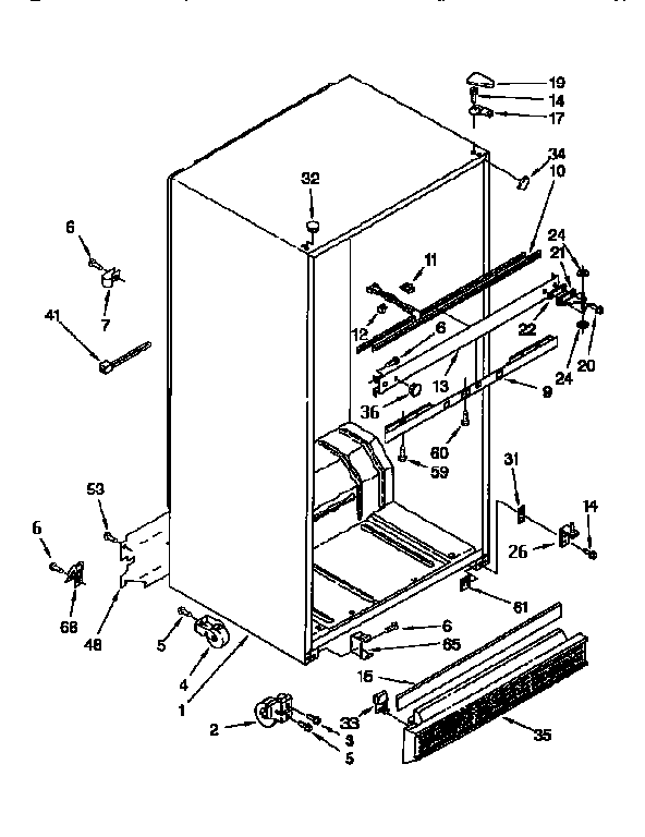 Whirlpool ET25DMXBW02 cabinet diagram