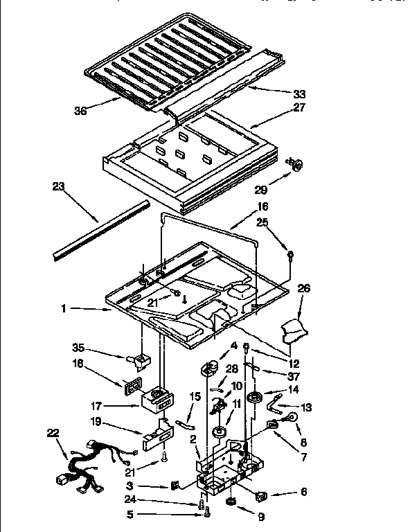 Whirlpool ET25DMXBW02 compartment separator diagram