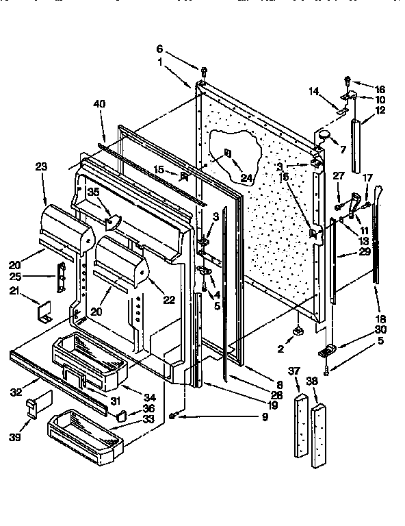Whirlpool ET25DMXBW02 refrigerator door diagram