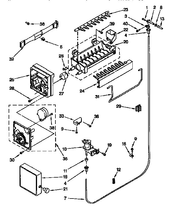 Whirlpool ET25DMXBW02 icemaker diagram