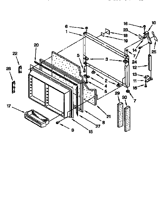 Whirlpool ET25DMXBW02 freezer door diagram