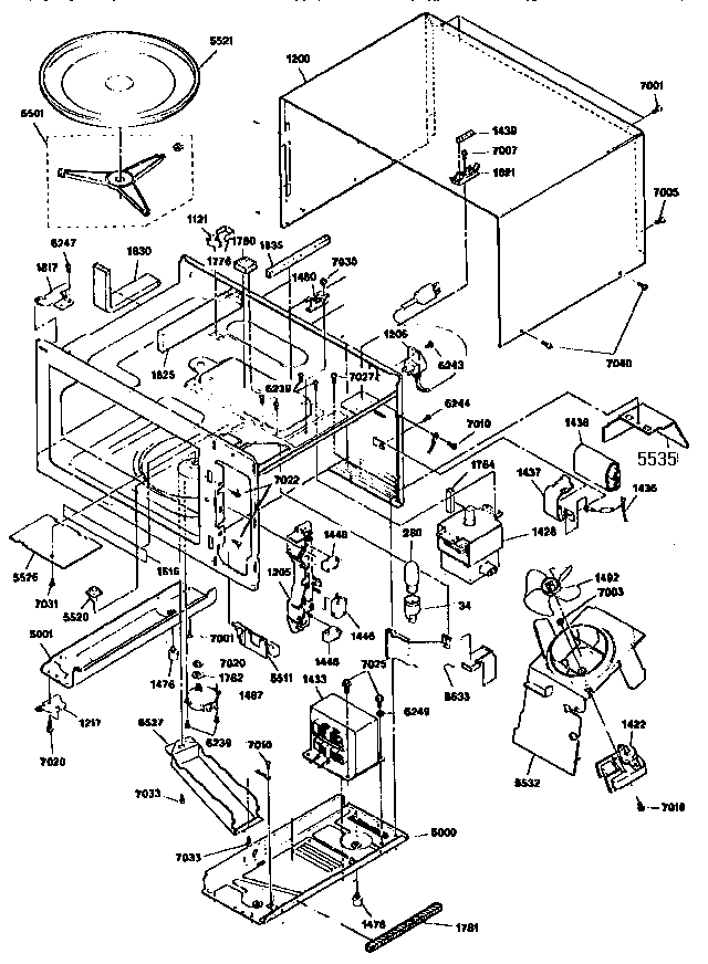 GE JES1224T02 oven and cabinet diagram