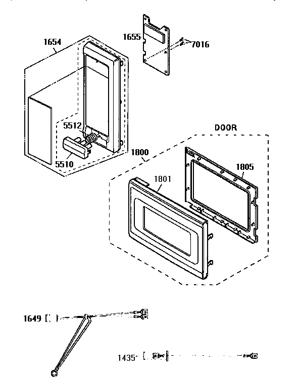 GE JE940GW01 control panel & door diagram