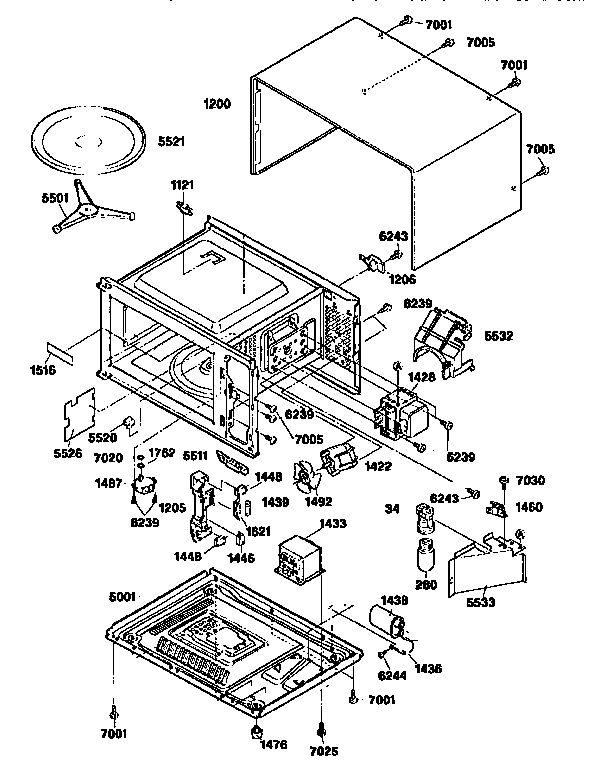 GE JE1240WW01 oven and cabinet diagram
