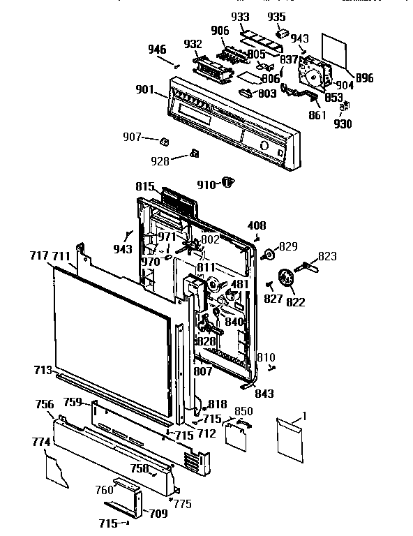 Kenmore 3631435197 escutcheon and door assembly diagram