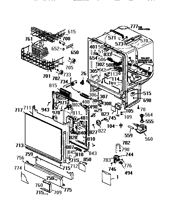 Kenmore 3631674590 door and body diagram