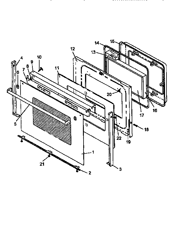 Amana ART663WW oven door assembly diagram