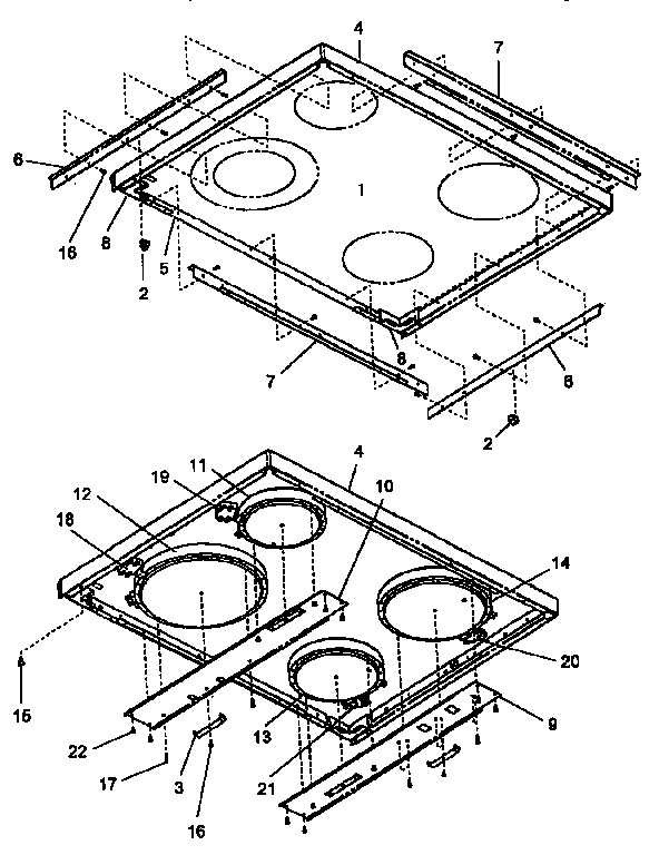Amana ARH667WW maintop assembly diagram