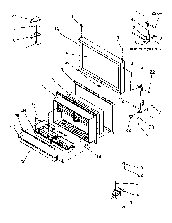 Amana TR22S4W-P1196202WW freezer door diagram