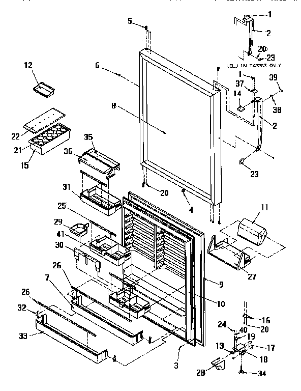 Amana TR22S4W-P1196202WW refrigerator door diagram