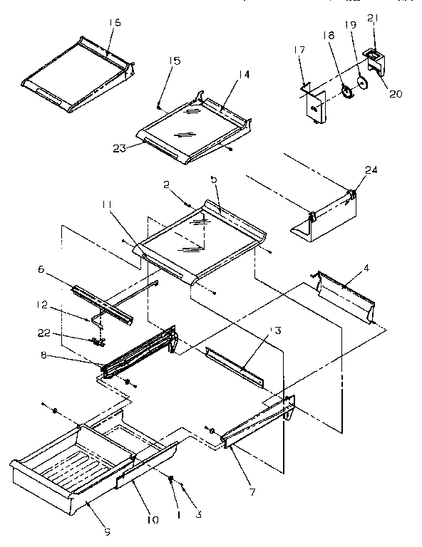 Amana TR22S4W-P1196202WW cabinet shelving diagram