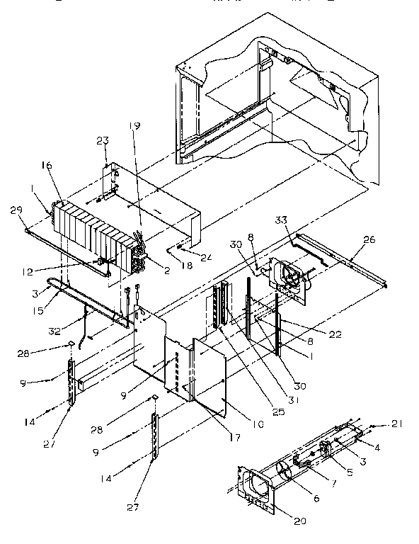 Amana TR22S4W-P1196202WW evaporator area diagram