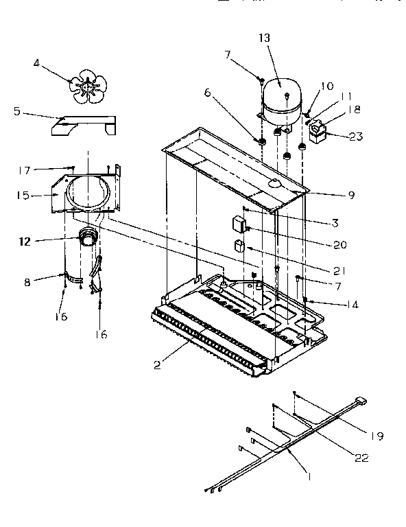 Amana TR22S4W-P1196202WW compressor compartment diagram
