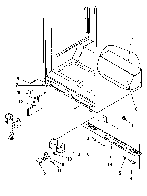 Amana TR22S4W-P1196202WW cabinet bottom diagram