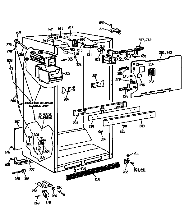 Kenmore 3639658513 cabinet diagram
